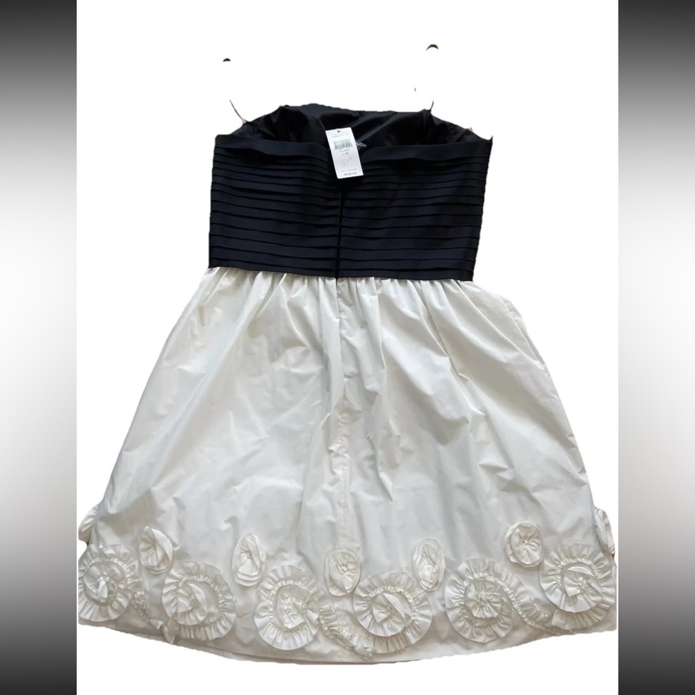 🆕Max &Cleo NWT ladies size 14 party dress black white satin crinoline spaghetti